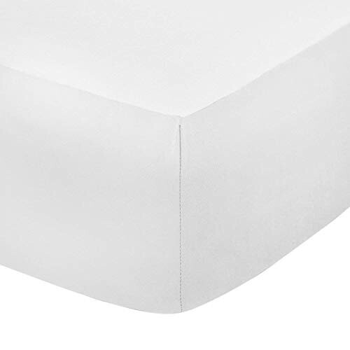 200 Thread Count Cotton Fitted Sheet 30CM12 Inch 4 FT Small Double White