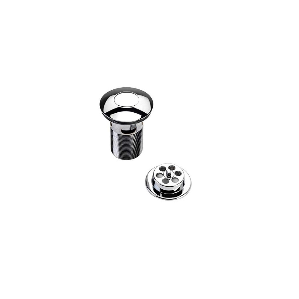 W BATH05 C Round Push Button Bath Waste Slotted C Chrome