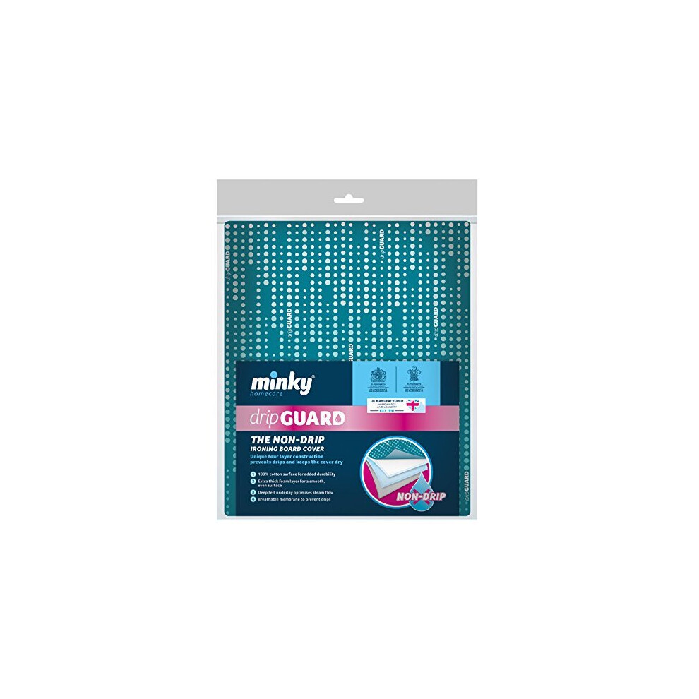 Minky Pro Steam Generator Dripguard Ironing Board Cover 122 X 38Cm Up To 122 X 43Cm Green