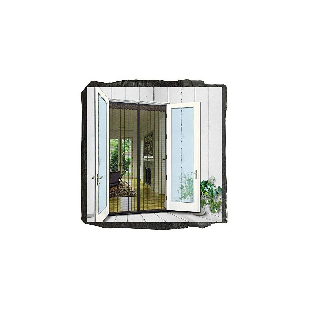 Magnetic Screen Door Cover Double Mesh Curtain with Full Frame Magic Tape Magic Instant Mesh Door for Front Door and Home Outside KidsPets Walk