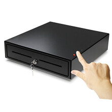 16Inch Manual Key PushButton Release Lock Cash Register Drawer Tray Heavy Duty with 5 Bills 8 Coins Removable Tray