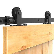 66FT201cm Sliding Door Track Kit CCJH Internal Barn Sliding Wood Doors Rail T Mount Hangers Black for Single Door