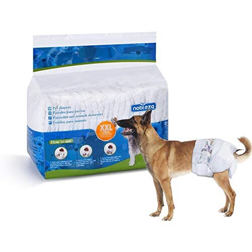 Disposable Female Dog Nappies Large Dogs Training Diapers Super Absorbent with Leak Proof Fit Pack of 12 Waist 1523 Inch Size XXL 1015KG on OnBuy