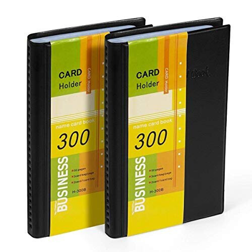 Business Card Holder Organizer Book PU Leather 2 Pack Total for 600 Business Cards on OnBuy