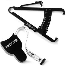 Body Fat Caliper and Measuring Tape for Body Skin Fold Body Fat Analyzer and BMI Measurement Tool by MEDca