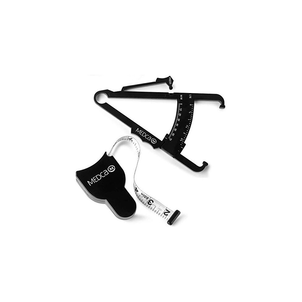 Medca Body Fat Caliper And Measuring Tape For Body Skin Fold Body Fat Analyzer And Bmi Measurement Tool By