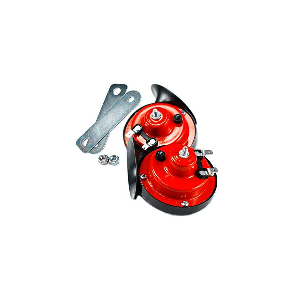 12V 110Db Loud Snail Air Horn Dual Tone Universal For Carstrucks4x4s Vans 615855045375