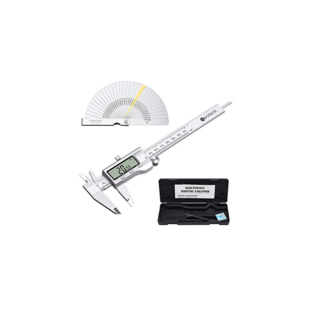 Digital Vernier Caliper Feeler Gauge Neoteck 150Mm6inch Stainless Steel Electronic Caliper Fractionsinchmetric Conversion Measuring Tool For Length 670924935674