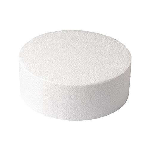 6 x 5 Round Cake Dummy Straight Edge Cake Form Practice Cake Decorating or Use for Creating LongLasting Displays Smooth Polystyrene