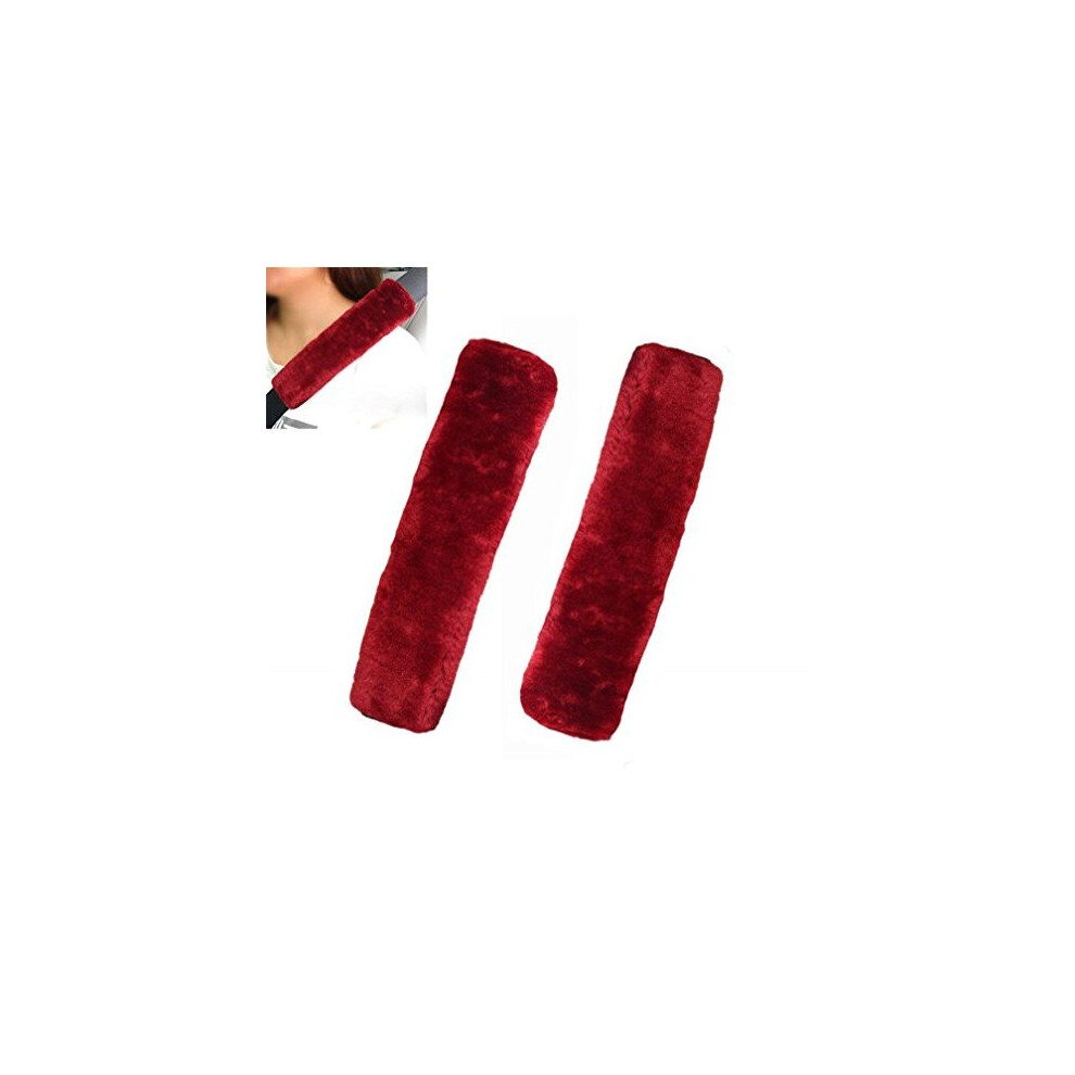 Soft Faux Sheepskin Seat Belt Shoulder Pad 1 Pair Safety Seat Belt Strap Pad Cover A Must Have For All Car Owners For A More Comfortable Drivingred 781520420386