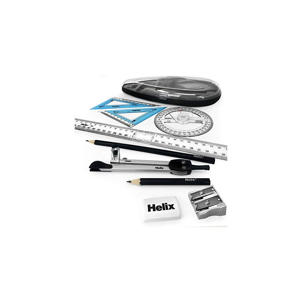 Helix-Oracle Helix Oracle Maths Set Piece Set Set Square Ruler Compass Pencils Sharpener Eraser And Protractor Size 9