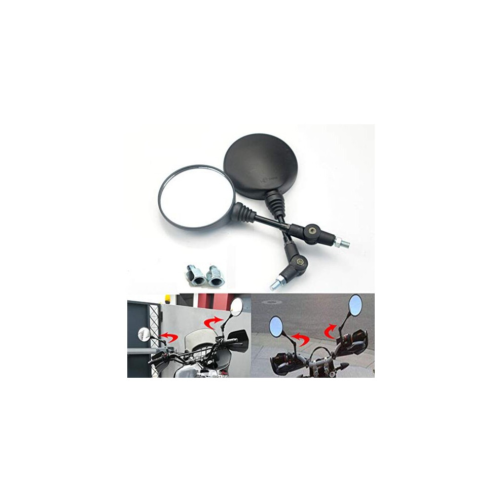 Motorcycle Side Mirrors Universal Motorbike Rear View Folding Round Mirrors Fit For 8Mm 10Mm Screw 6441489459585