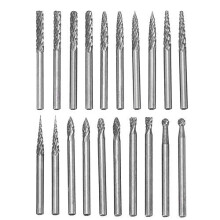 20pcs 3mm 18 Shank Double Cut Head Tungsten Carbide Rotary Burr Set for Woodworking Carving Engraving