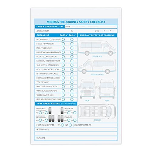 A5 Minibus defectCheck List Book 2 Part Duplicate 50 Sets per Book on OnBuy