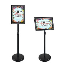 Adjustable Poster Stand Floor Standing Poster Holder Notice Stand Sign Holder for WeddingShowDisplayAdvertisement Black A4