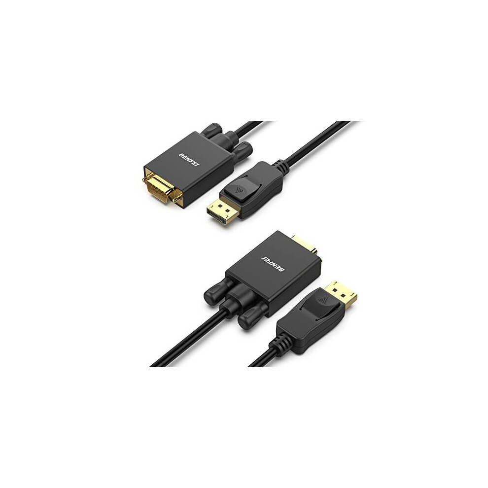 DisplayPort to VGA 18M Cable 2 Pack Display Port to VGA Adapter Male to Male GoldPlated Cord for Lenovo Dell HP ASUS and other brand