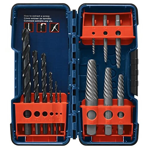 Bosch BSPE6D 12Piece Steel Spiral Flute Screw Extractor Set