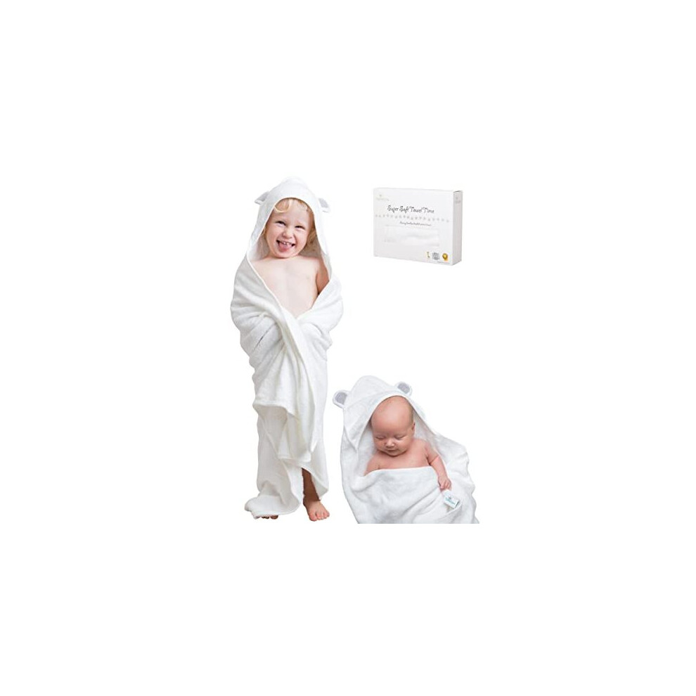 Luxury Hooded Towels For Kids Extra Large 90X90cm Newborn Baby Bath Towel Or Older Kids Poncho Towel Thick Soft Absorbent Bamboo Gift Boxed For Baby Daisygro