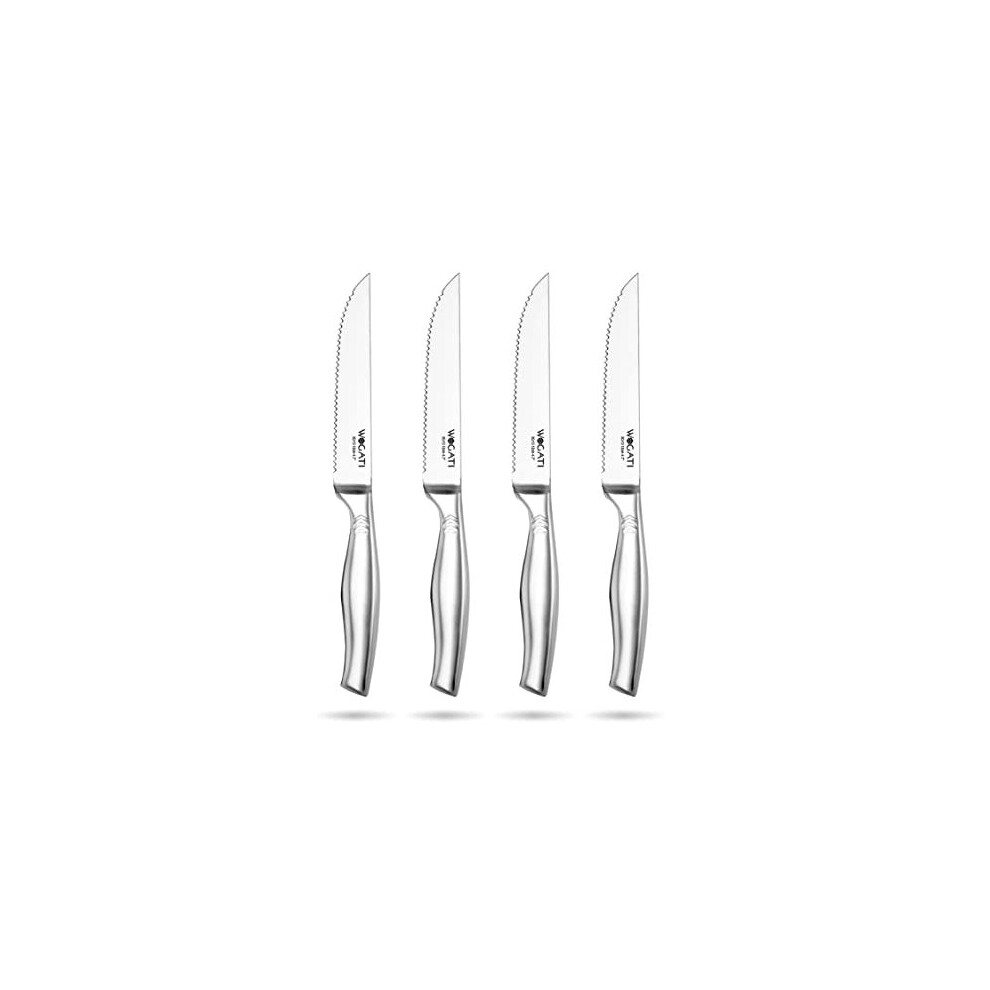 Steak Knives Set of 4 RustFree StainlessSteel Steak Knives with Sharp Serrated Edge Kitchen Steak Knife Set with NonSlip Ergonomic Handle for