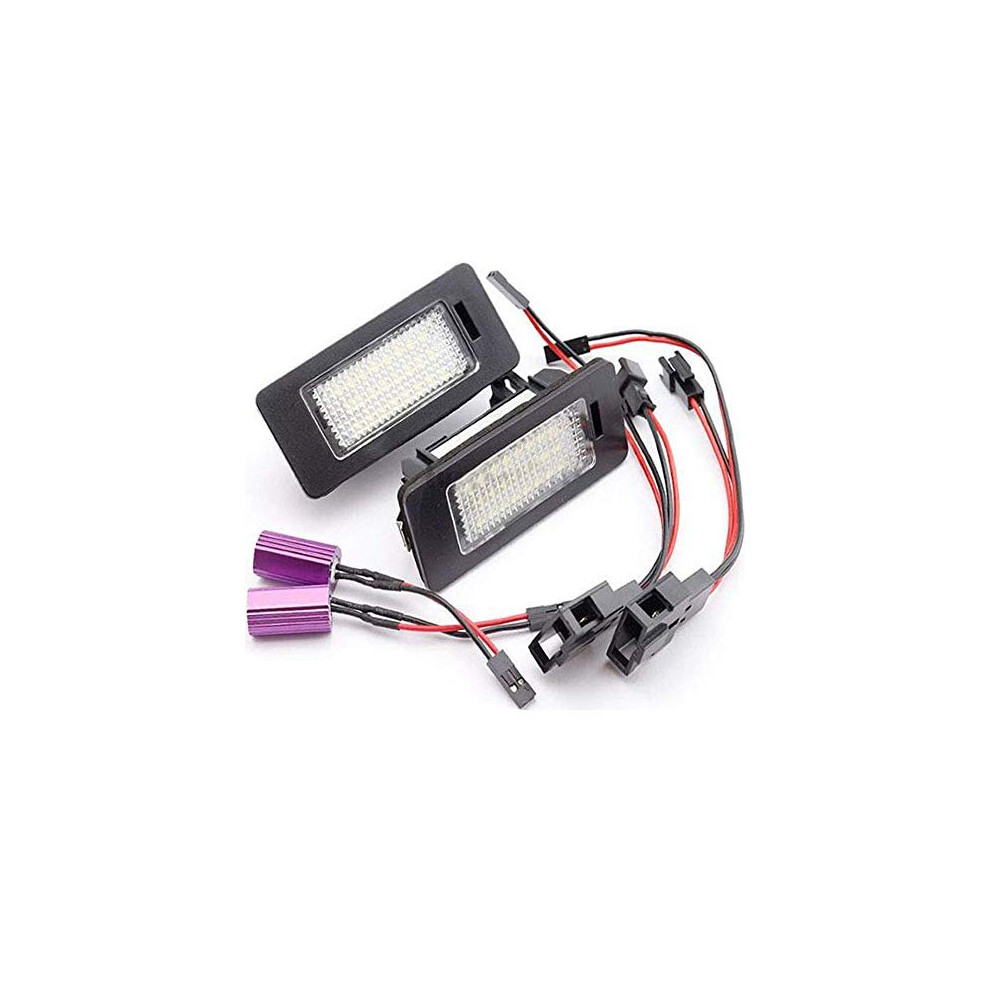2Pcs 24Smd Led Number License Plate Compatible For Volkswagen For Vw For Golf For Jetta For Passat For Sharan For Touareg For Touran Light 6971730873735