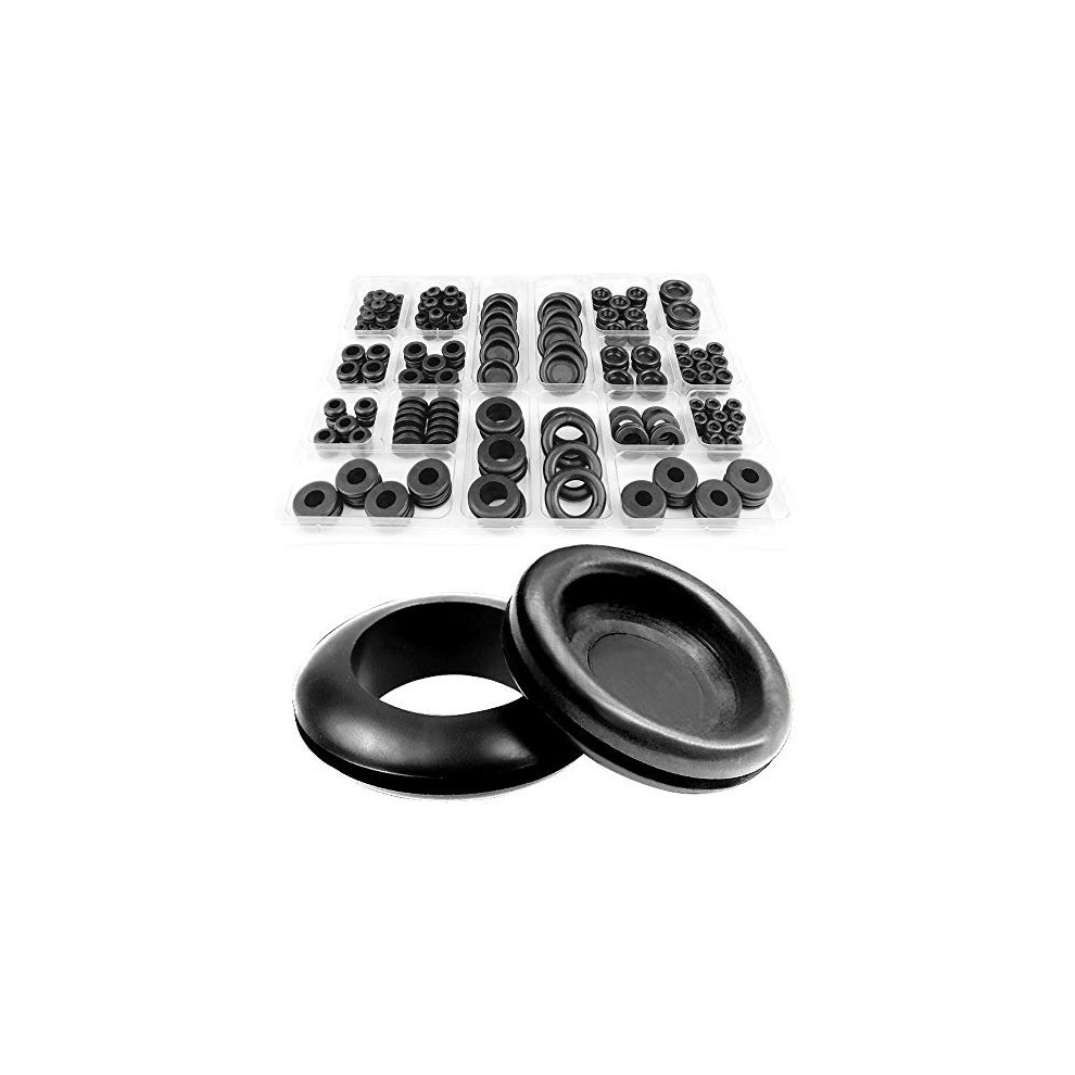 200Pcs 18 Sizes Rubber Grommet Kit Electrical Conductor Wiring And Blanking Gasket Ring Grommets Assorted Sizes 646054952607