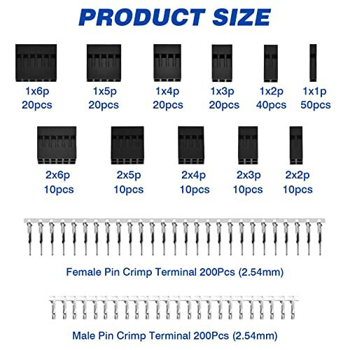 620 Pcs 254mm Pitch 1 2 3 4 5 6 Pin Jst Sm Housing Connector Dupont Male Female Pin Header Crimp 0204