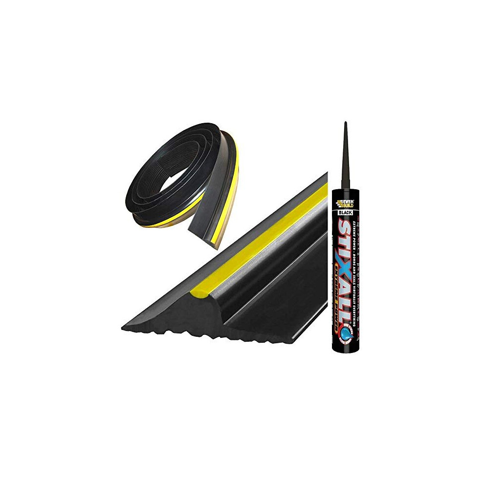 Universal Garage Door Seal Strip With Strong Adhesive Diy Rubber Garage Door Weather Seal Excluder Weatherproof Garage Door Bottom Threshold Seal 5060528135627
