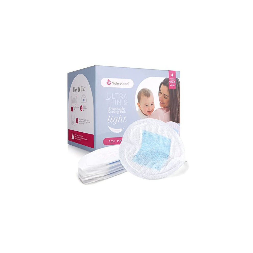 Disposable Nursing Breast Pads Ultra Thin Contoured And Highly Absorbent Breastfeeding Milk Saver Pads 120 Pads Light Naturebond