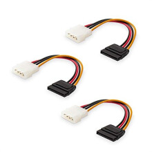 3Pack 4 Pin Molex to SATA Power Cable SATA to Molex 15cm