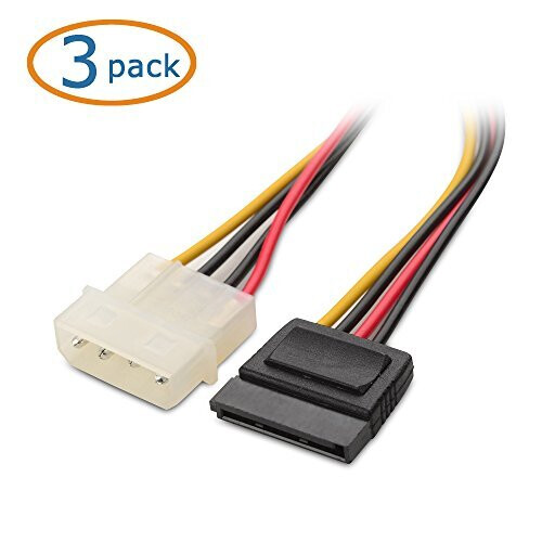 Cable Matters 3Pack 4 Pin Molex to SATA Power Cable SATA to Molex 15cm 1