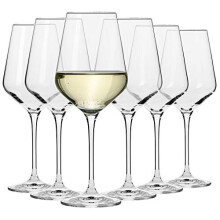 Large White Wine Glasses Set of 6 390 ML Wedding Gift Cocktail Set Glasses Drinking Crystal Wine Glass Perfect for Home Restaurants and Kitchen Set