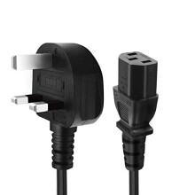 UK 3 Prong 5FT Kettle Lead IEC C13 Universal AC Power Cord Compatible with Personal Computer PC Monitor Plasma TV Printer Power Supply Replacement