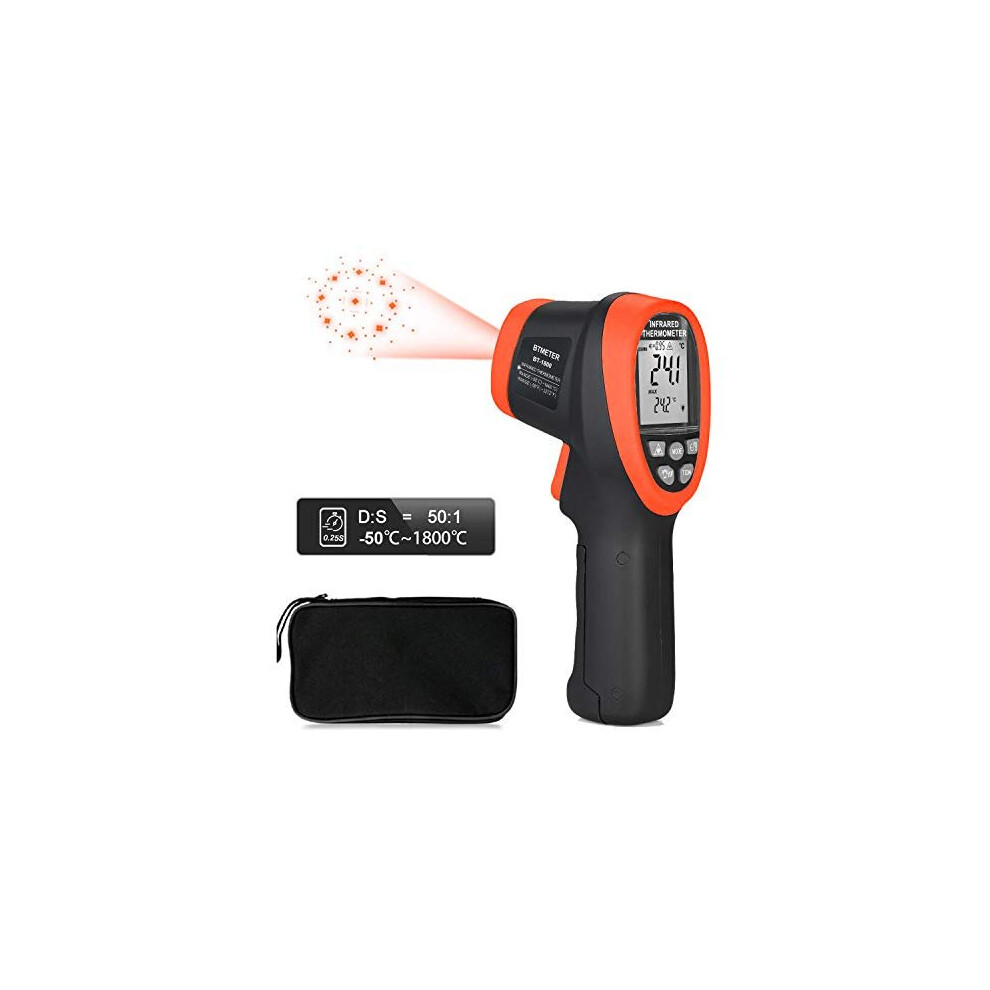 Btmeter Infrared Thermometer Ds 501 Bt1800 Digital Pyrometer Non Contact Ir High Temperature Gun With Circle Laser Fda Flashlight Highlow Temp Alarm