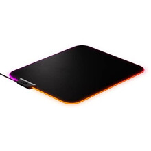 QcK Prism Cloth Gaming Mouse Pad 2zone RGB Illumination Realtime Event Lighting Optimized For Gaming Sensors Size M 320 x 270 x 2mm Black RGB