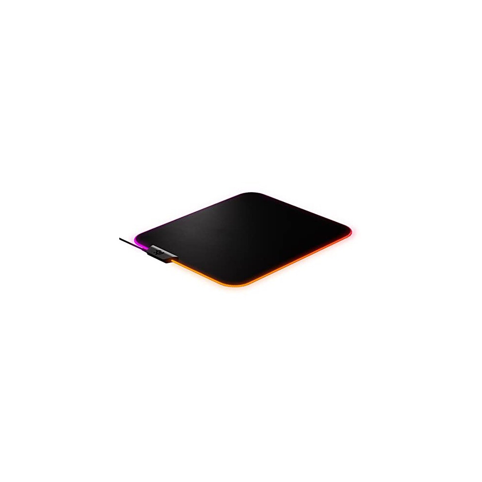 Steelseries Qck Prism Cloth Gaming Mouse Pad 2Zone Rgb Illumination Realtime Event Lighting Optimized For Gaming Sensors Size M 320 X 270 X 2Mm Rgb Black