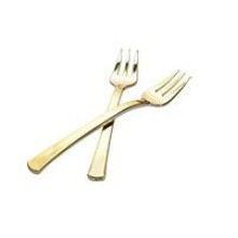 Pack of 48 Elegant Gold Mini Plastic Forks Multiuse Plastic Dessert Forks Gold 10cm 4 inch