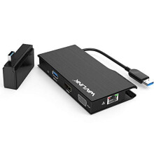 Laptop Docking Station WAVLINK USB 30 Universal Laptop Docking Station Dual Video with HDMI up to 2560x1440 and VGA 1920x1200 Gigabit Ethernet USB30