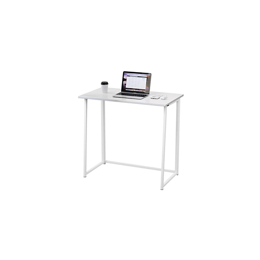 Compact Folding Desk No Assembly Required Computer Desk Folding Hobby Craft Table White Desk