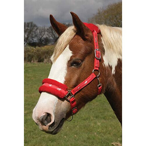 Logo Headcollar fleece trim Full Red