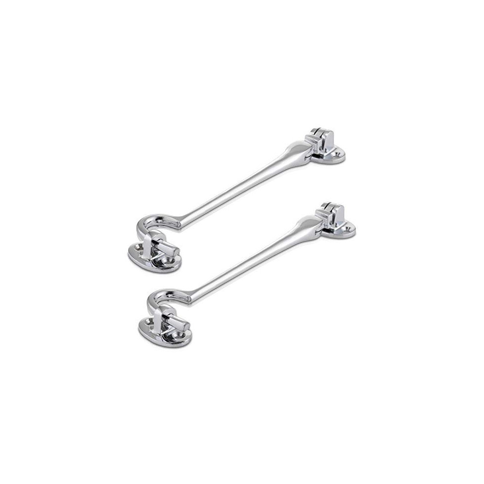 Xfort 100Mm Chrome Cabin Hook Gate Latch Door Latch Door Hook Hook And Eye Latch Cabin Hook Gate Hook Hook And Eye Garden Gate Latch Door Catch Gate 5060568900674