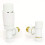 Cascade Angled Modern TRV Thermostatic Radiator Valve Pair White 2