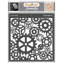 Steampunk Stencils for Painting on Wood Canvas Paper Fabric Floor Wall and Tile Gears Stencil 6x6 Inches Reusable DIY Art and Craft Stencils Clock