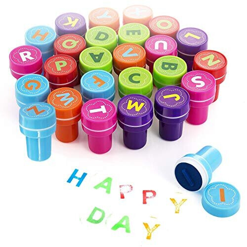 26 Alphabets Kids Cartoon Stamp Plastic Signet Set For Children ...