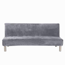 Velvet Plush Armless Sofa Slipcover3 Seater Winter Thicker Stretch Sofa Bed Covers Furniture Protector Solid color Antislip Stretch Couch Covers fits