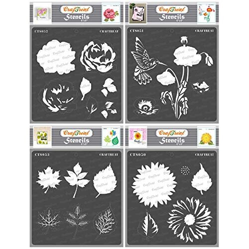 CrafTreat Flower Pattern Circles Stencil For Painting And Crafting - 6