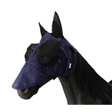 Mesh Fly Mask with Ears Nose UV Protection Full Face Navy Horse