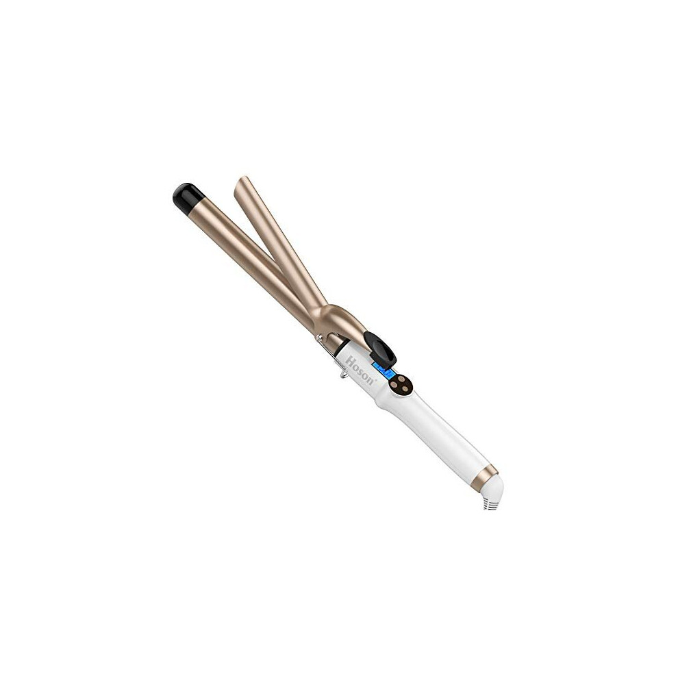 Hoson 25Mm Curling Tongs Long Barrel Curling Iron For Long Hair Professional Ceramic Tourmaline Curling Wand Lcd Display With 9 Heat Setting110 To 210 For