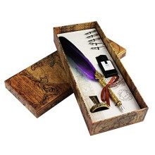Quill Pen Handcrafted Quill Pen and Ink Set Antique Dip Feather Pen Set Calligraphy Pen Set Writing Quill Ink Dip Pen with Ink Pen Holder Gift Set