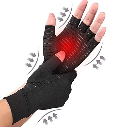Arthritis Compression Gloves Best Copper Arthritis Gloves for Women and Men 88 Copper Fiber Fingerless Compression Gloves Help Arthritis Symptoms