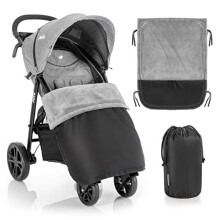 All Seasons Stroller Blanket Universal Pushchair Blanket Waterproof Blanket for Buggy Jogger with Practical Storage Bag Black